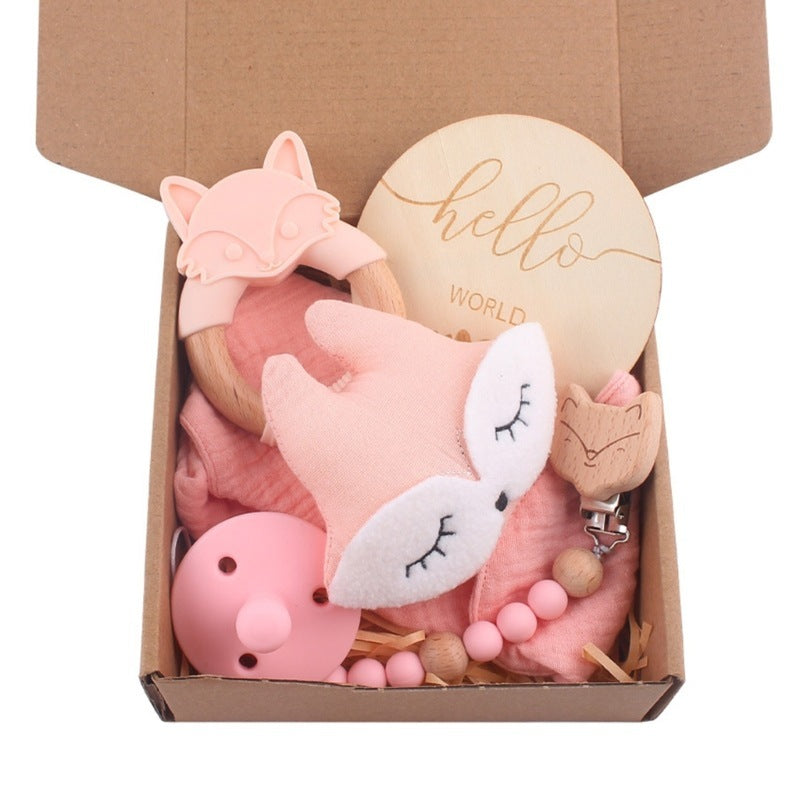 Baby Bath Toy Set Wooden Rattle