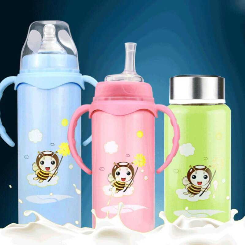 Baby stainless steel feeding bottle