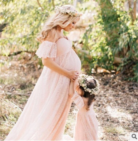 Korean lace maternity dress