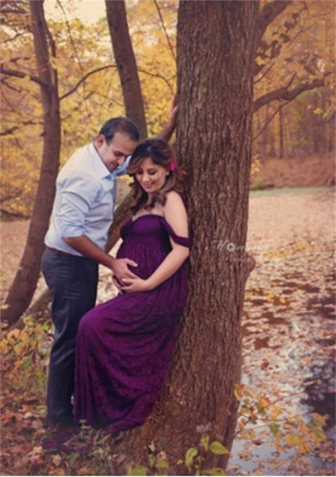 Korean lace maternity dress