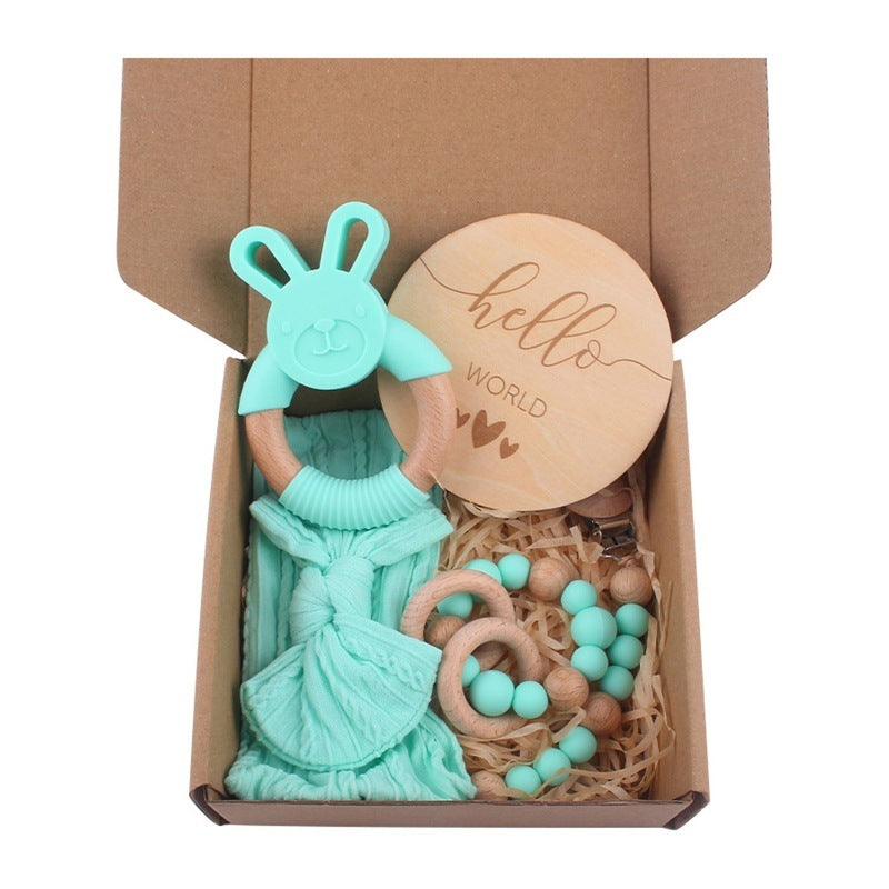 Baby Bath Toy Set Wooden Rattle