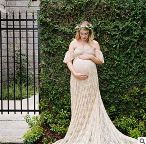 Korean lace maternity dress