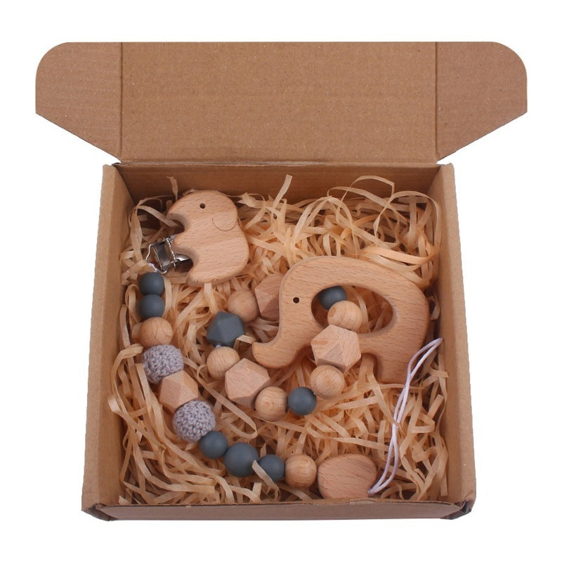 Baby Bath Toy Set Wooden Rattle