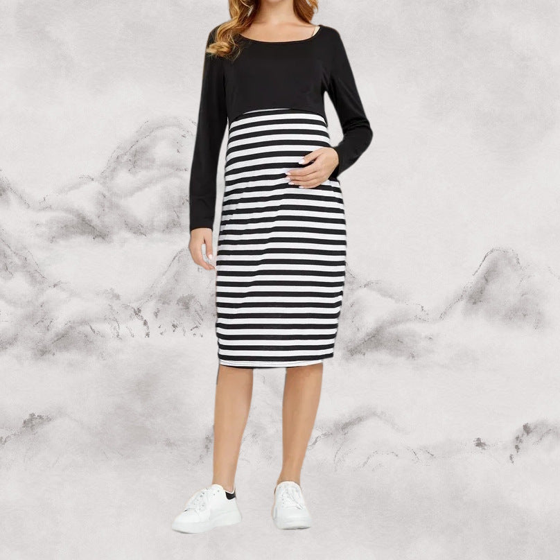 Maternity Wear Long Sleeved Round Neck