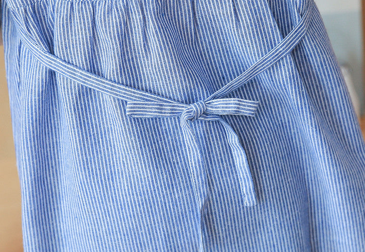 Striped Embroidery Maternity Top