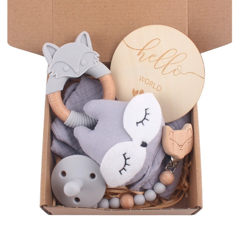 Baby Bath Toy Set Wooden Rattle