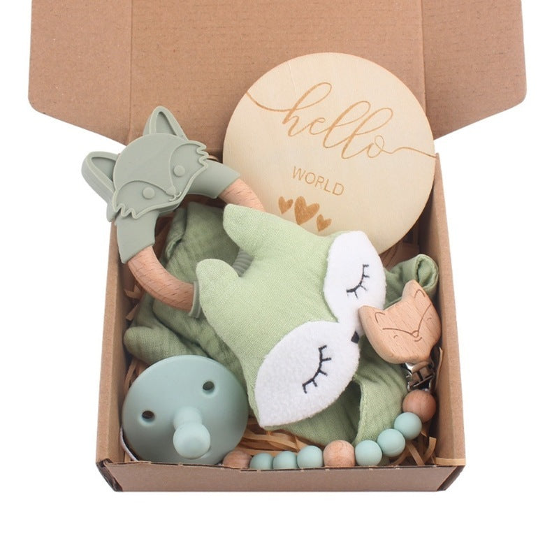 Baby Bath Toy Set Wooden Rattle